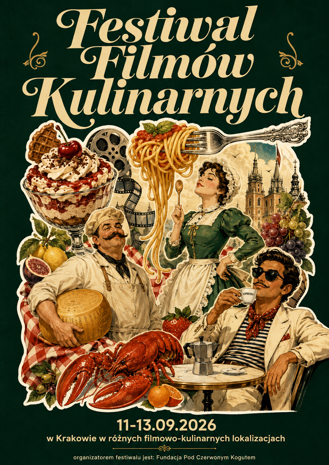 Plakat Festiwal Filmów Kulinarnych w Krakowie 11-13.09.2026